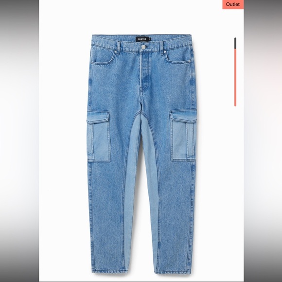 NEW MENS Desigual Blue Denim Cargo size 30 - Picture 2 of 13
